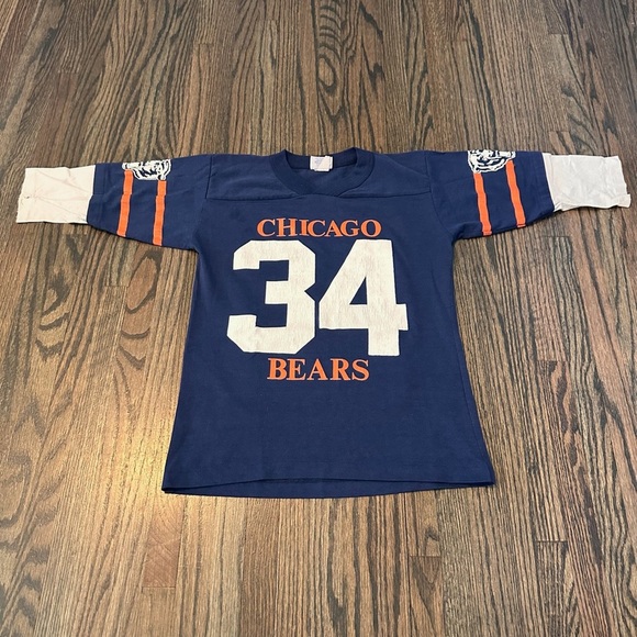 Vtg 80s Chicago Bears Walter Payton Kids Layered long sleeve Shirt medium - Picture 1 of 6